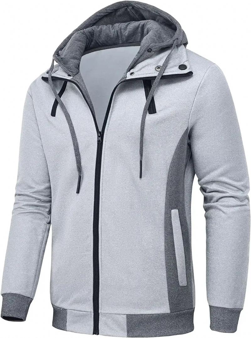 Męskie Zimowe Kurtki Casualowe Płaszcz Z Podwójnym Zamkiem Streetwear Polarowy Golf Płaszcze Slim Fit Parki Chroniące Przed Wiatrem Odzież Zimowa - Czarny-Two Zipper