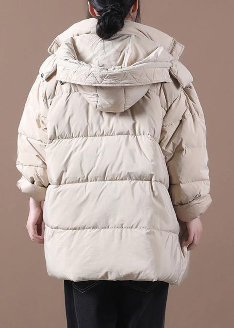 Cienka Parka W Kolorze Khaki Plus Size Z Kapturem I Zamkiem. Elegancka Odzież Zimowa - Czarny