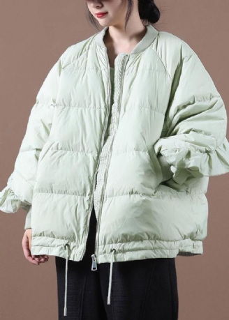 Nowy Jasnozielony Płaszcz Z Kaczego Puchu Odzież Plus Size Kurtka Puchowa Ze Stójką Ruffles Fine Jackets