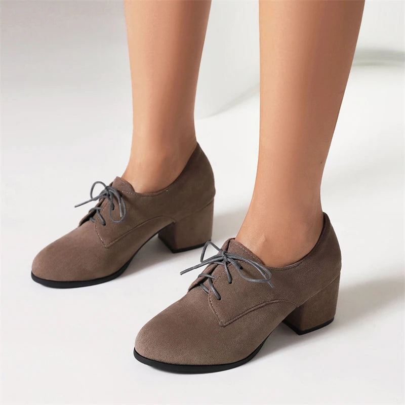 Eleganckie Damskie Buty Na Niskim Obcasie Mokasyny Na Oxford Party Shoes Ladies - Czarny