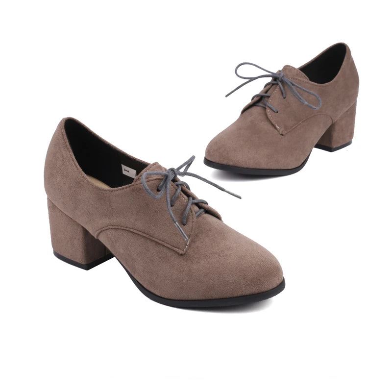 Eleganckie Damskie Buty Na Niskim Obcasie Mokasyny Na Oxford Party Shoes Ladies - Czarny