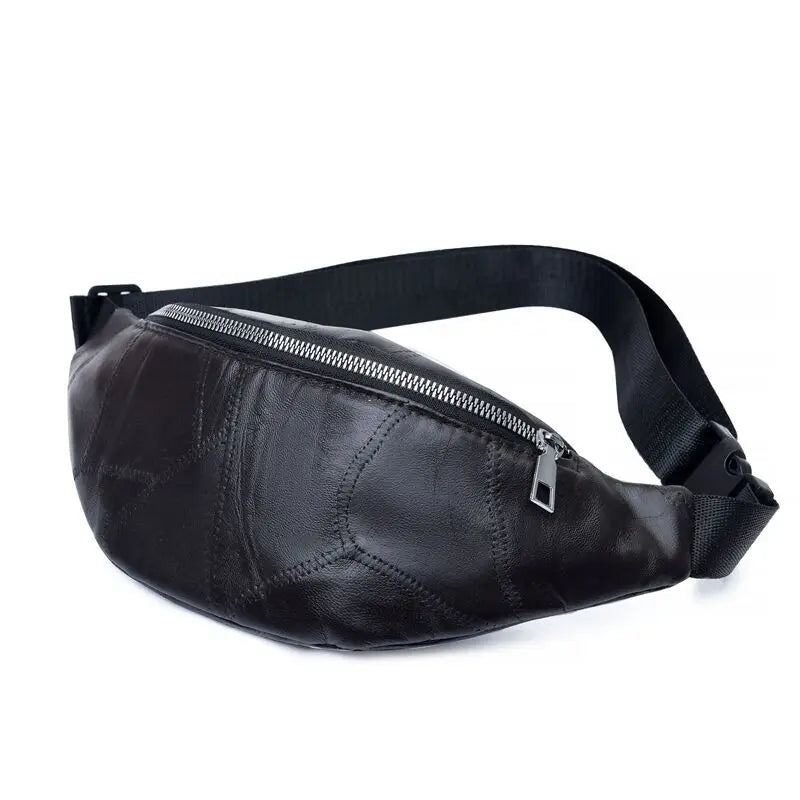 Damska Skórzana Saszetka Sac Fanny Pack Sac Femme Packs Talia Torba Na Klatkę Piersiową - Niebieski