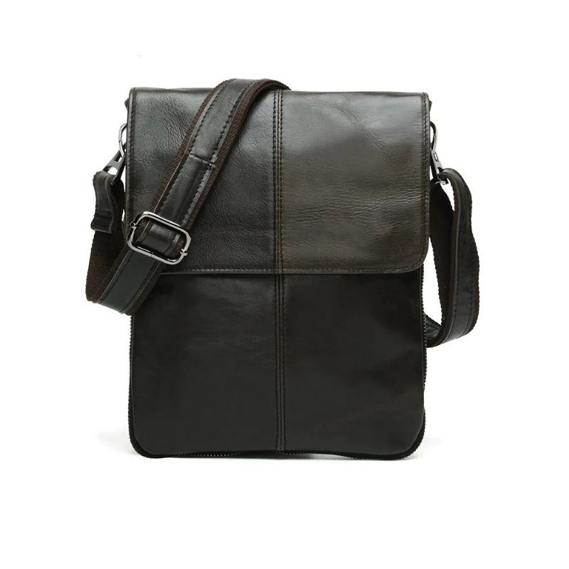 Torby Męskie Z Prawdziwej Skóry Męska Torba Z Klapką Casual Na Ramię Crossbody Torebki - Żółty