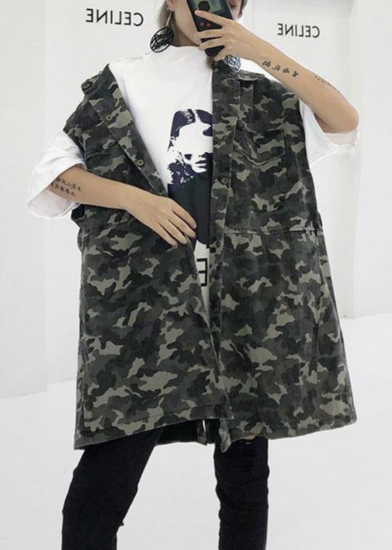 Bawełniane Tuniki Art Camouflage Dla Kobiet Wild Plus Size Odzież Jesienna - Płaszcze zimowe damskie