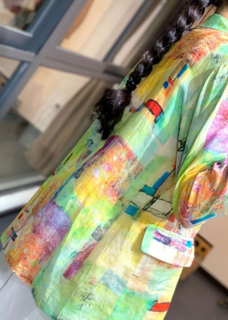 Lniana Kurtka Plus Size Rainbow Tie Dye Upf 50+ Letnia - Płaszcze zimowe damskie